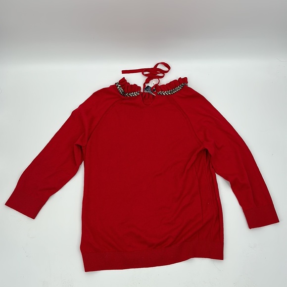 Talbots top Red Jewel collar sweater RSVP collection size large NWT - Picture 5 of 5